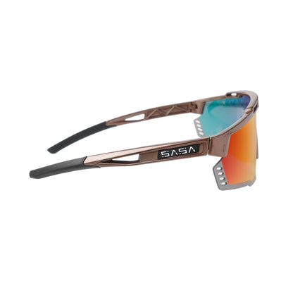 SASA Mercury Copper Frame Red Revo Lens Sports Sunglasses