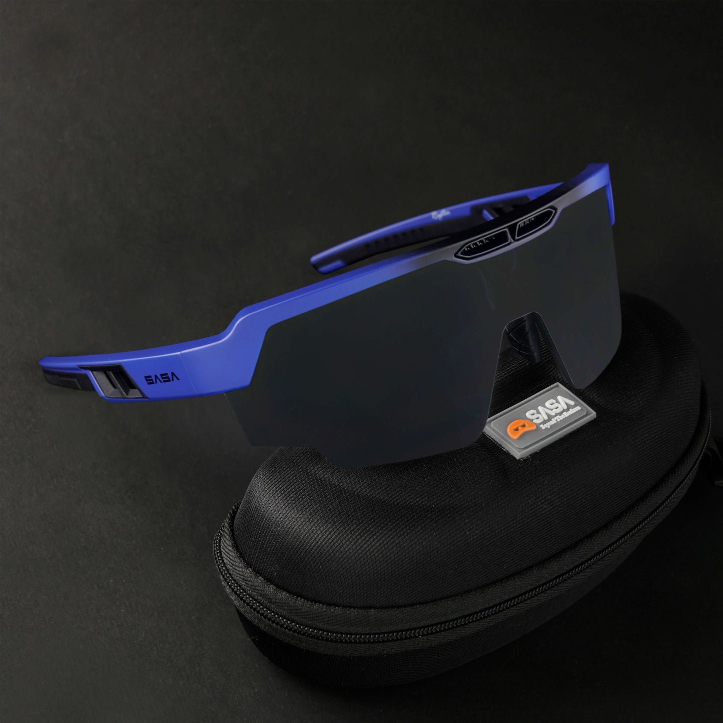 Raptor Matte Blue Frame Black Smoke Lens Sports Sunglasses for Cricket I Cycling I Marathon