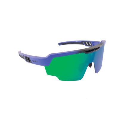 Raptor Matte Blue Frame Green Revo Lens Sports Sunglasses for Cricket I Cycling I Marathon