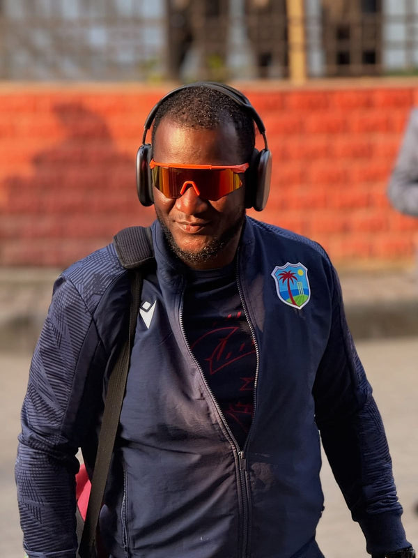 west indies cricketer darren sammy wearing sasa m series sports sunglasses