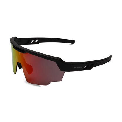 Raptor Matte Black Frame Red Revo Lens Sports Sunglasses for Cricket I Cycling I Marathon