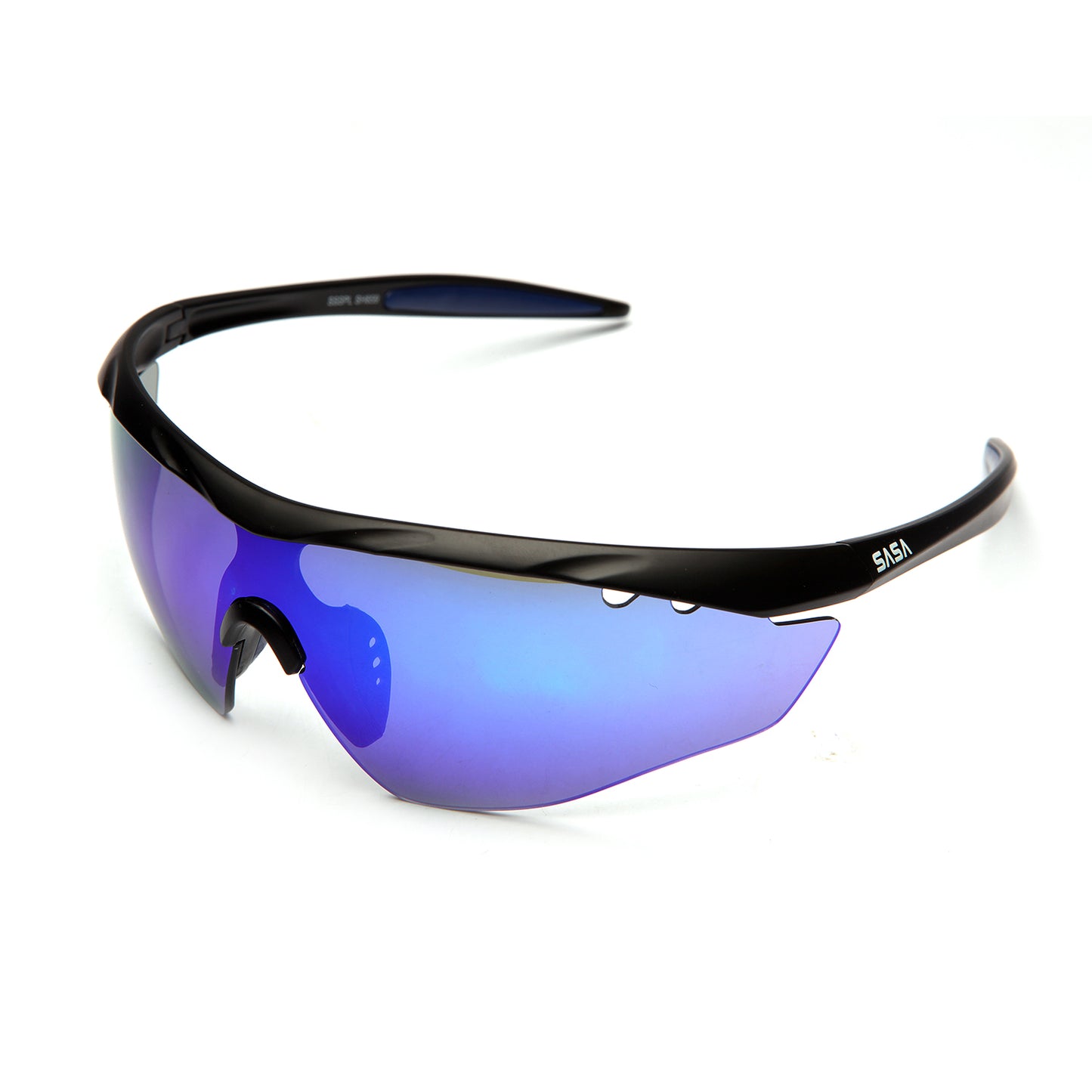 SASA Hawkeye Matte Black Frame Blue Revo Lens Sports Sunglasses