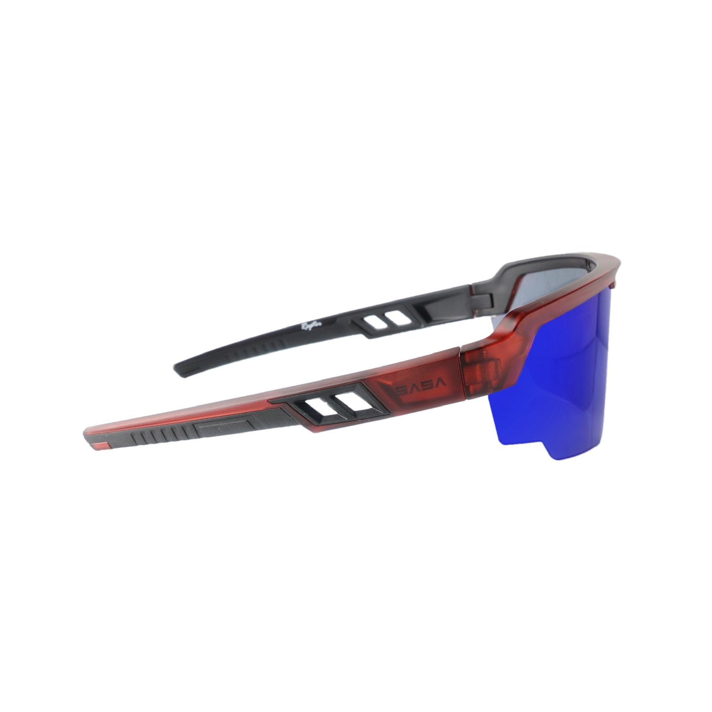 Raptor Translucent Red Frame Blue Revo Lens Sports Sunglasses for Cricket I Cycling I Marathon