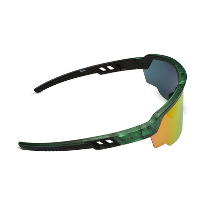 Raptor Translucent Green Frame Red Revo Lens Sports Sunglasses for Cricket I Cycling I Marathon